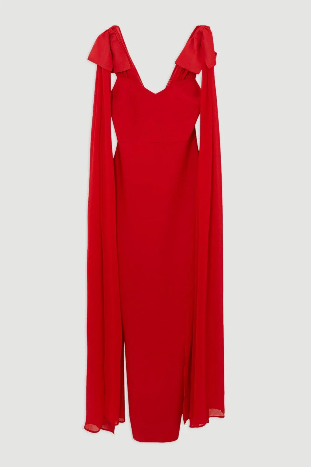 Bandage Figure Form Knit Maxi Dress With Chiffon Cape BKK20810 4 Bandage Figure Form Knit Maxi Dress With Chiffon Cape BKK20810