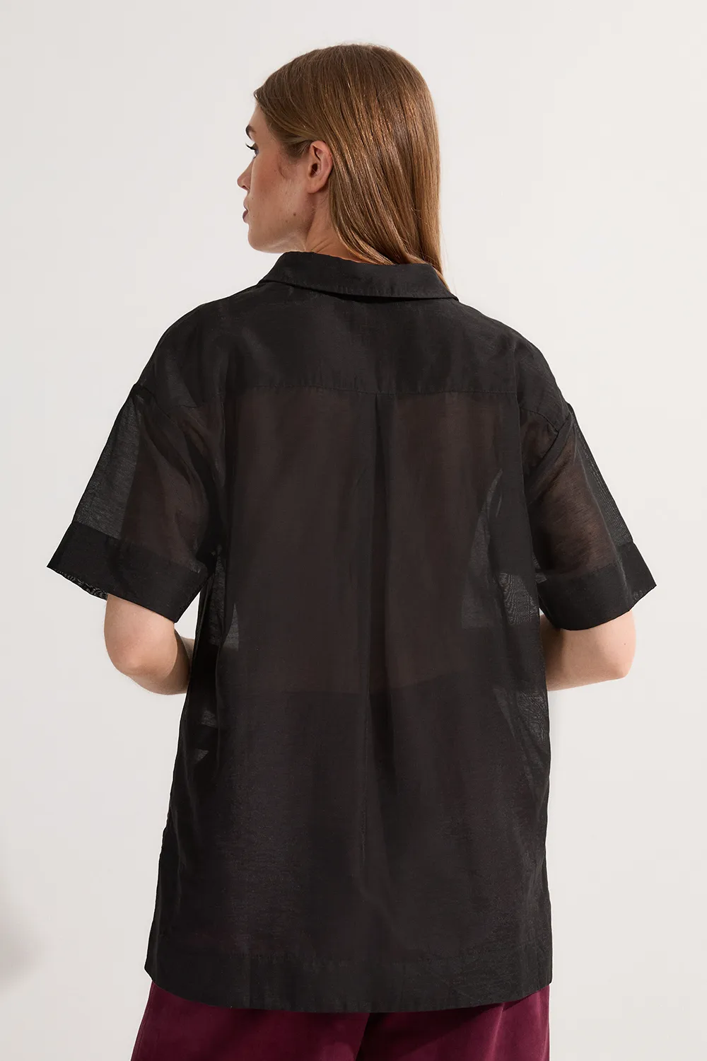 Short Sleeve Boxy Slub Woven Shirt BKK22272 5 Short Sleeve Boxy Slub Woven Shirt BKK22272