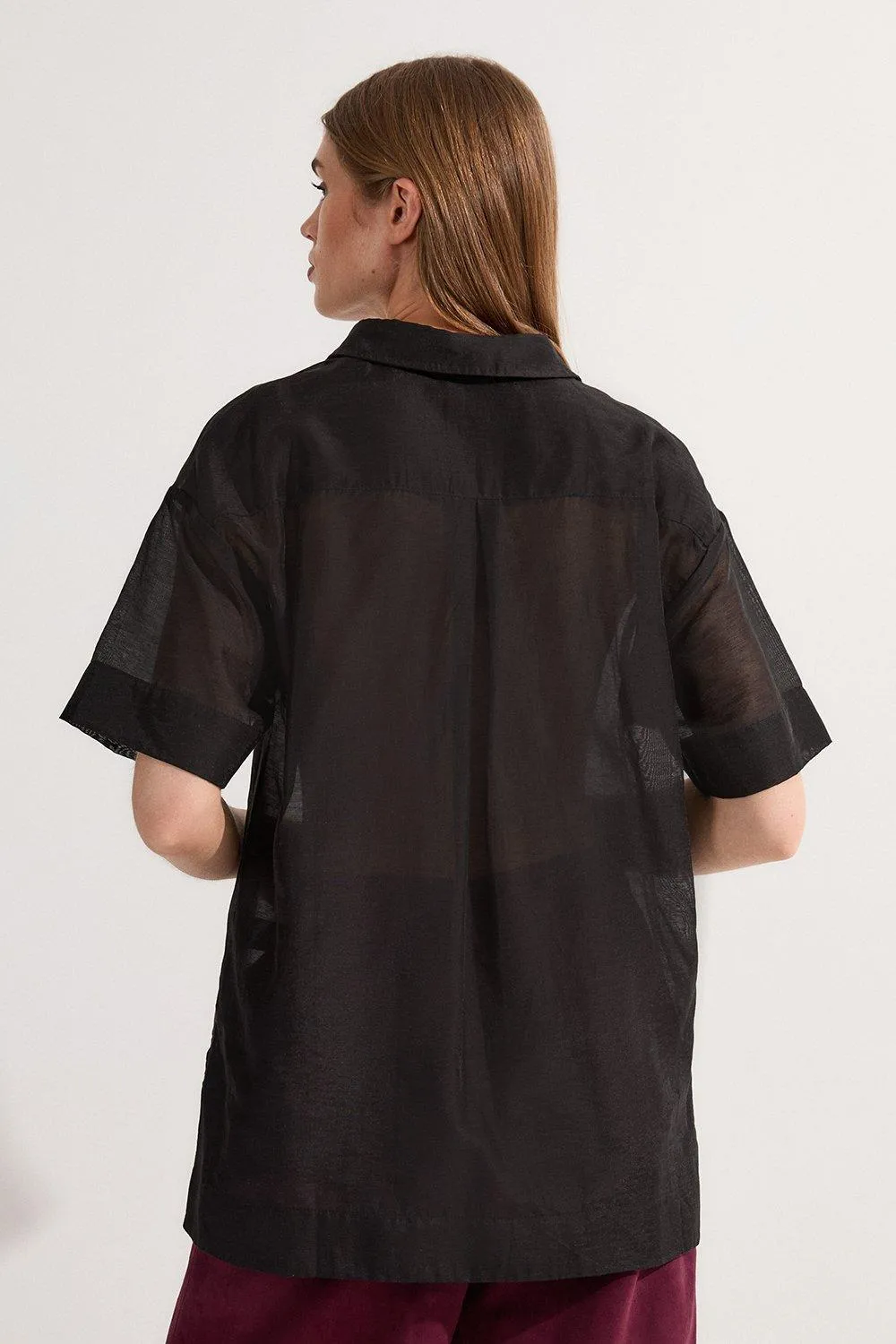 Short Sleeve Boxy Slub Woven Shirt BKK22272 6 Short Sleeve Boxy Slub Woven Shirt BKK22272