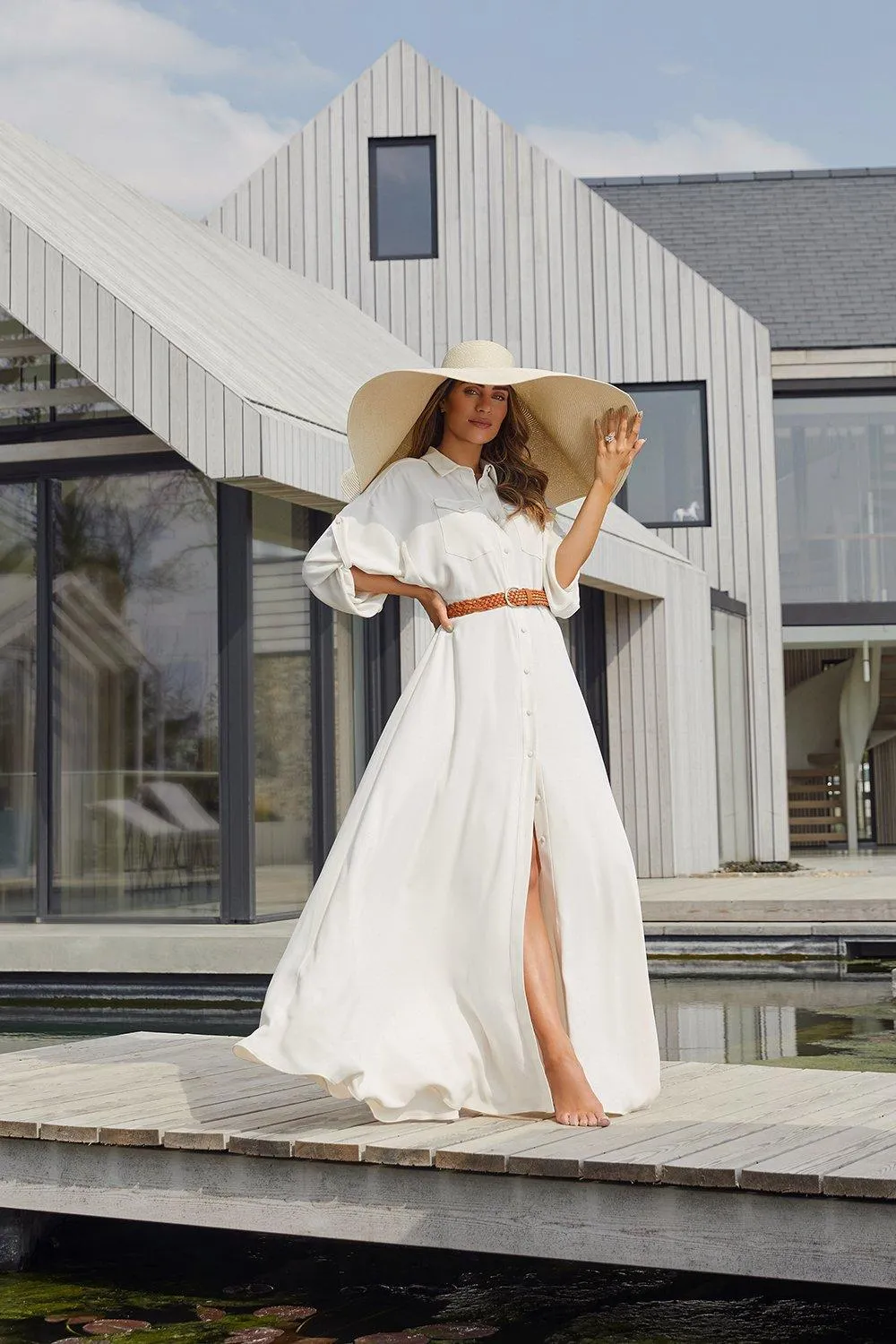 Lydia Millen Belted Maxi Shirt Dress BKK04088