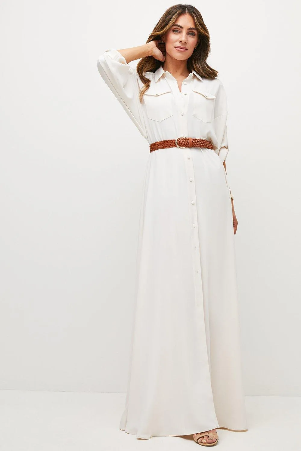 Lydia Millen Belted Maxi Shirt Dress BKK04088
