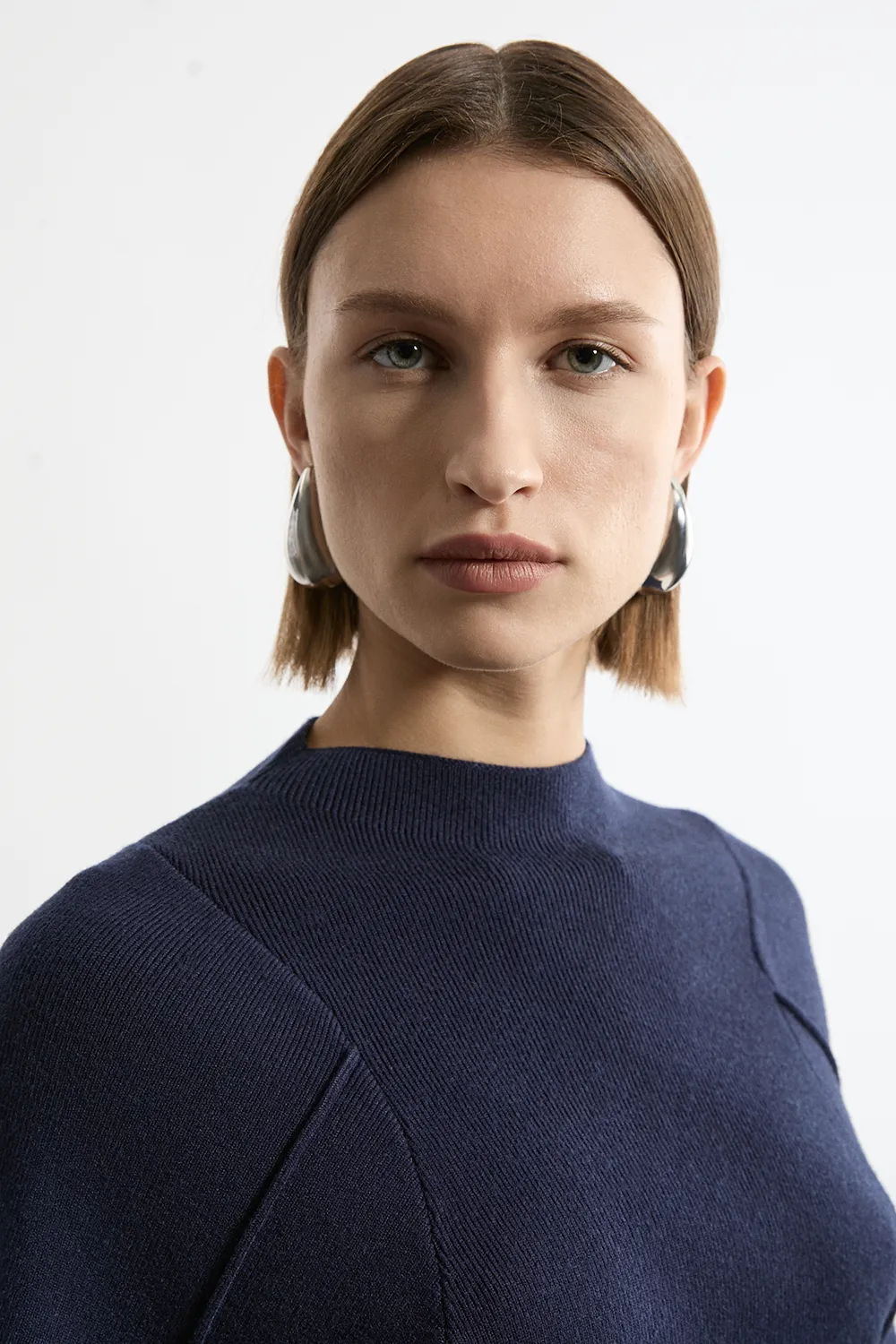 Wool Look Rounded Sleeve Knit Top BKK20958