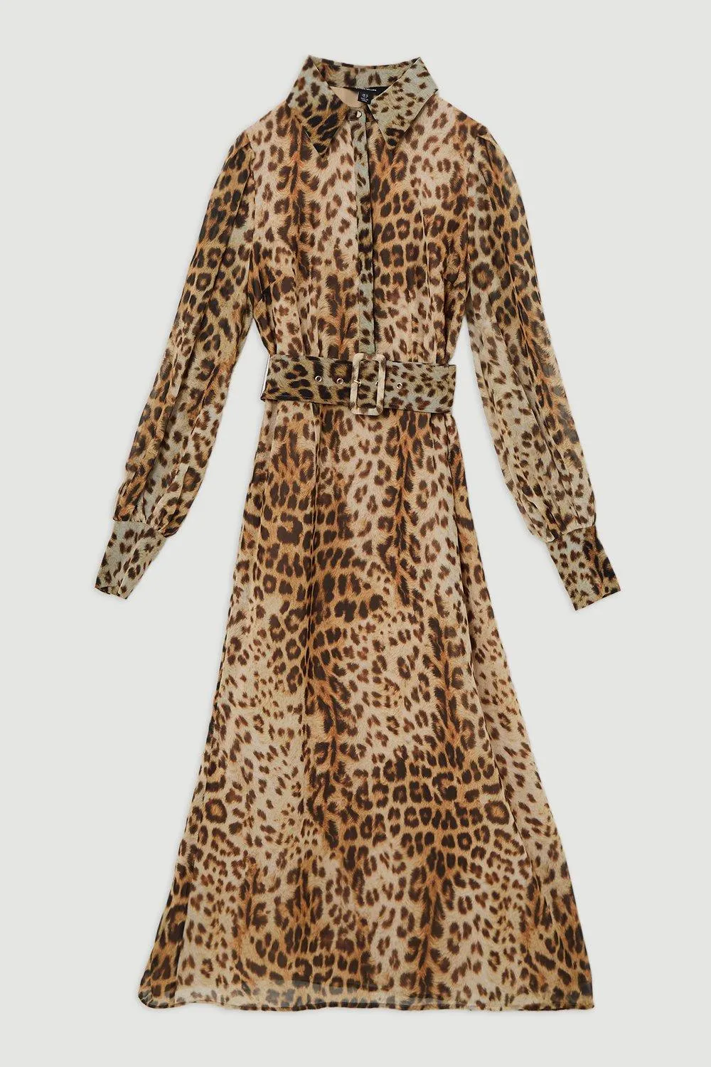 Georgette Belted Blur Print Woven Shirt Dress BKK21007 4 Georgette Belted Blur Print Woven Shirt Dress BKK21007