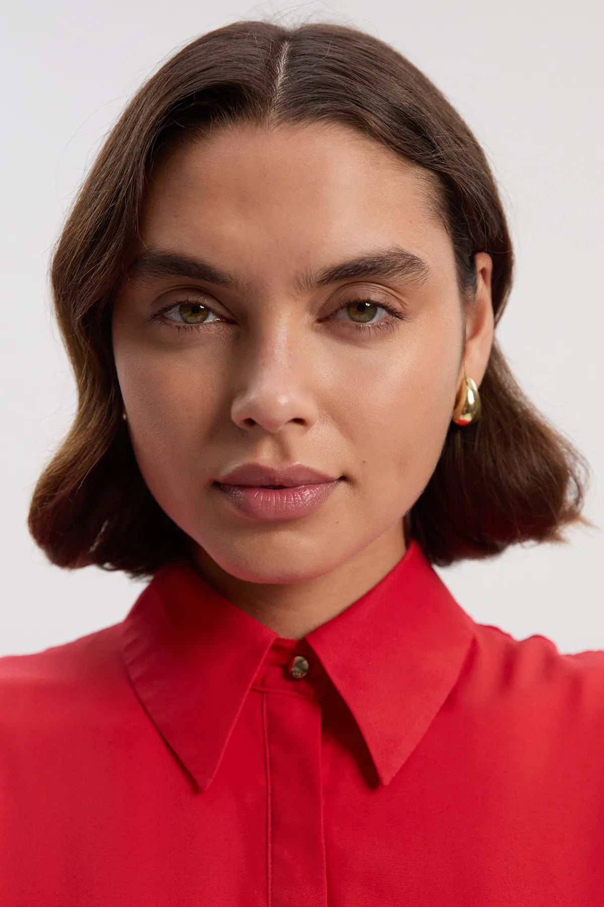 Petite Georgette Belted Woven Shirt Dress BKK21060