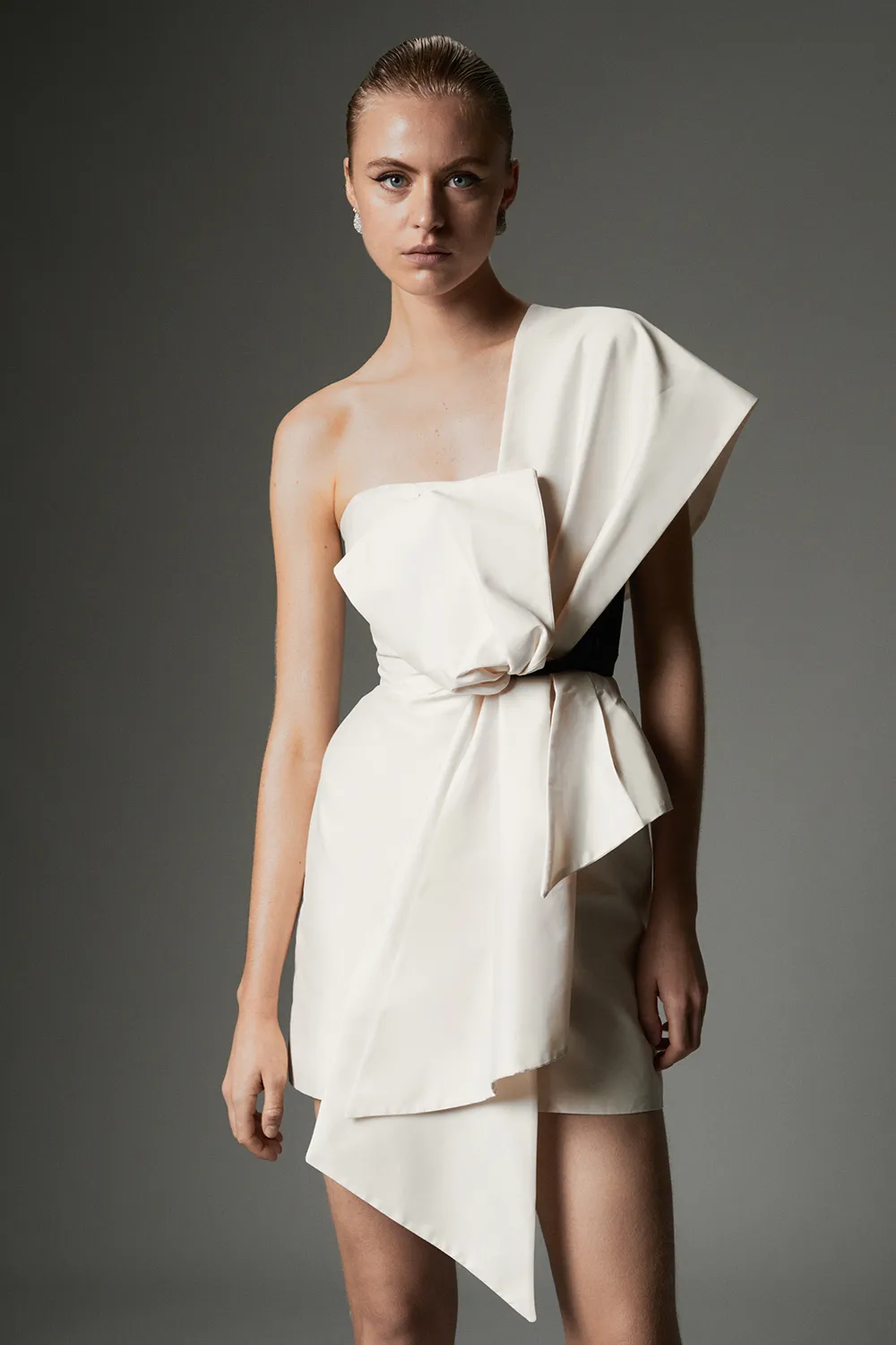 Archive Collection - Petite Taffeta Bow Detail Woven Mini Dress BKK22307 3 Archive Collection - Petite Taffeta Bow Detail Woven Mini Dress BKK22307