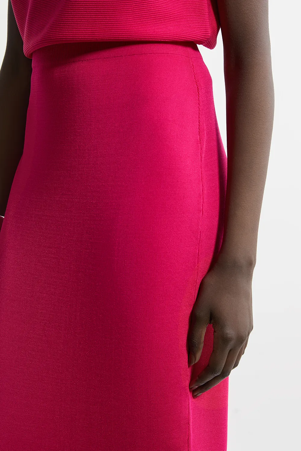 Polished Slinky Knit Pencil Skirt BKK21383