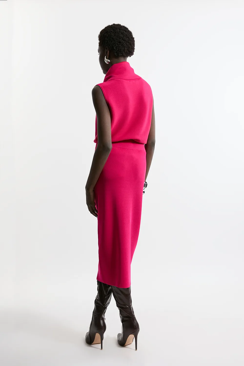 Polished Slinky Knit Pencil Skirt BKK21383