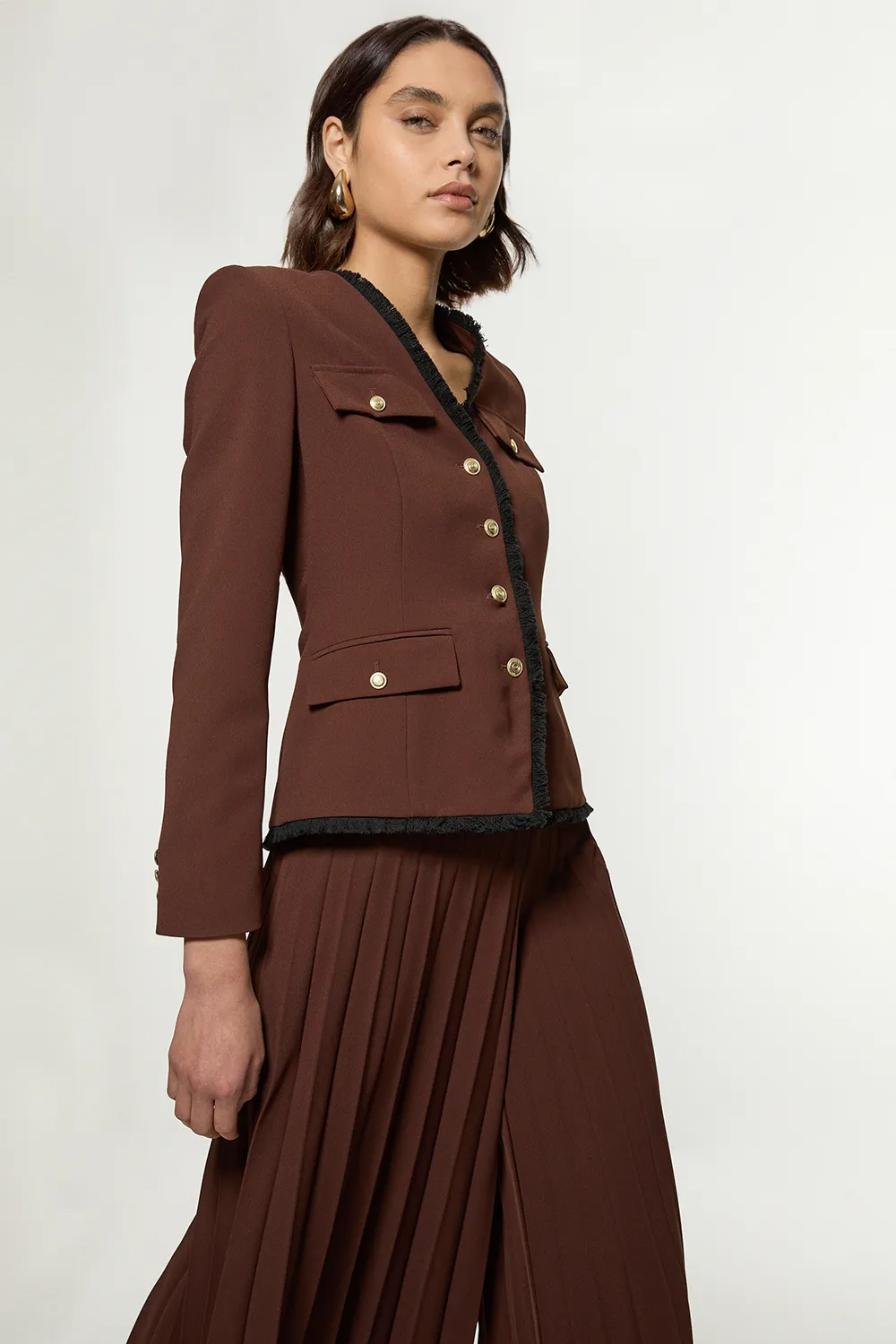 Tailored Crepe Blazer Jumpsuit BKK21401