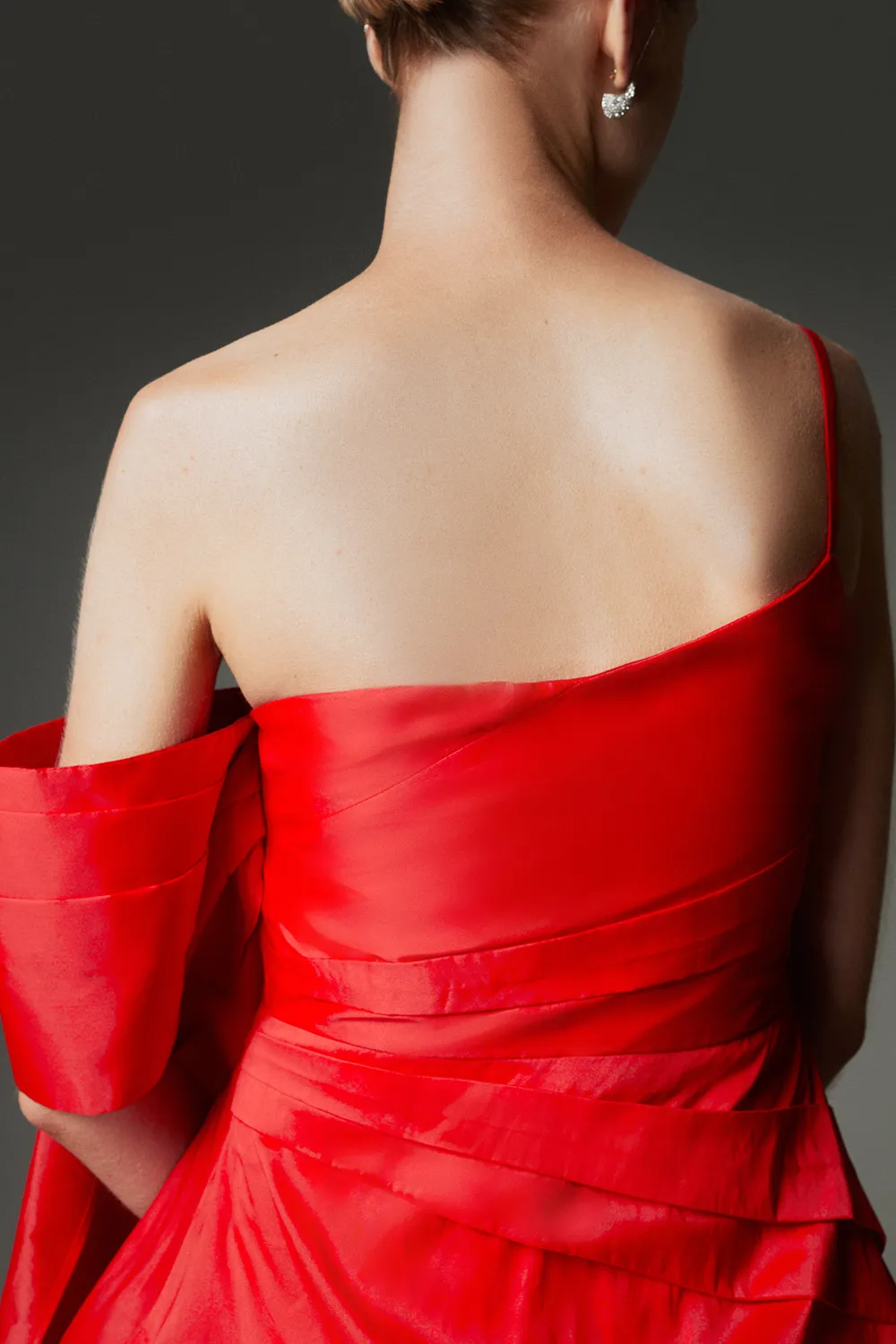 Archive Collection - Taffeta Draped Shoulder Mini Dress BKK22312 5 Archive Collection - Taffeta Draped Shoulder Mini Dress BKK22312