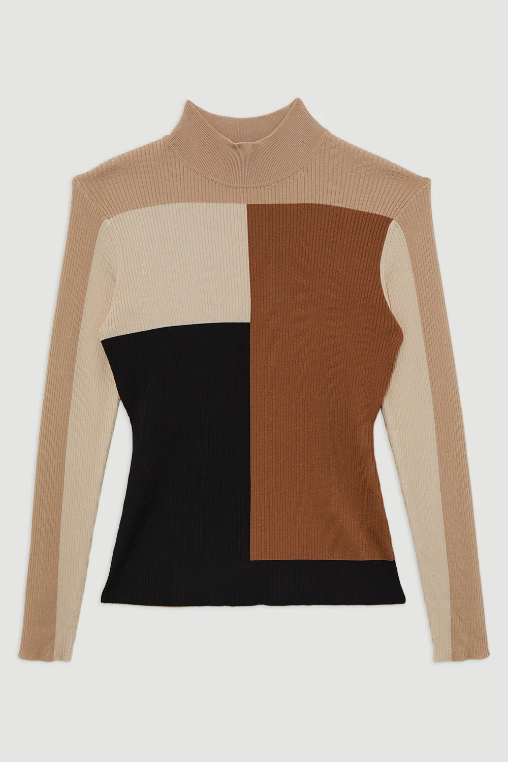 Slinky Rib Knit Color Block Top BKK21551 4 Slinky Rib Knit Color Block Top BKK21551