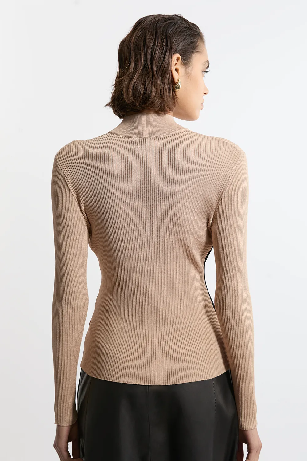 Slinky Rib Knit Color Block Top BKK21551 5 Slinky Rib Knit Color Block Top BKK21551