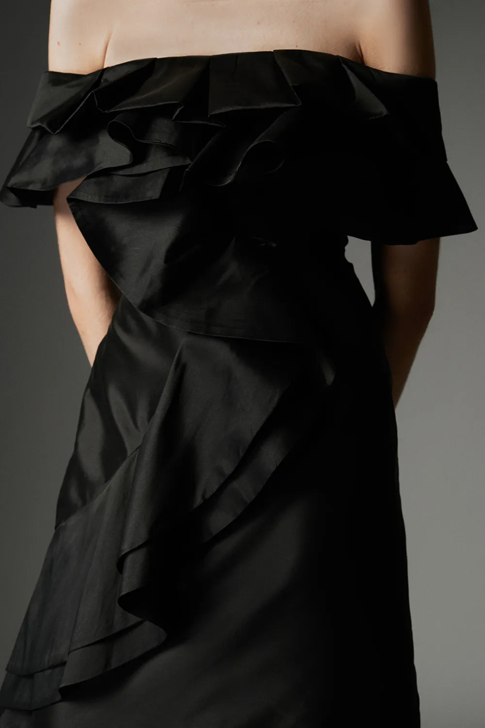 Archive Collection - Tall Taffeta Ruffle Woven Mini Dress BKK22314