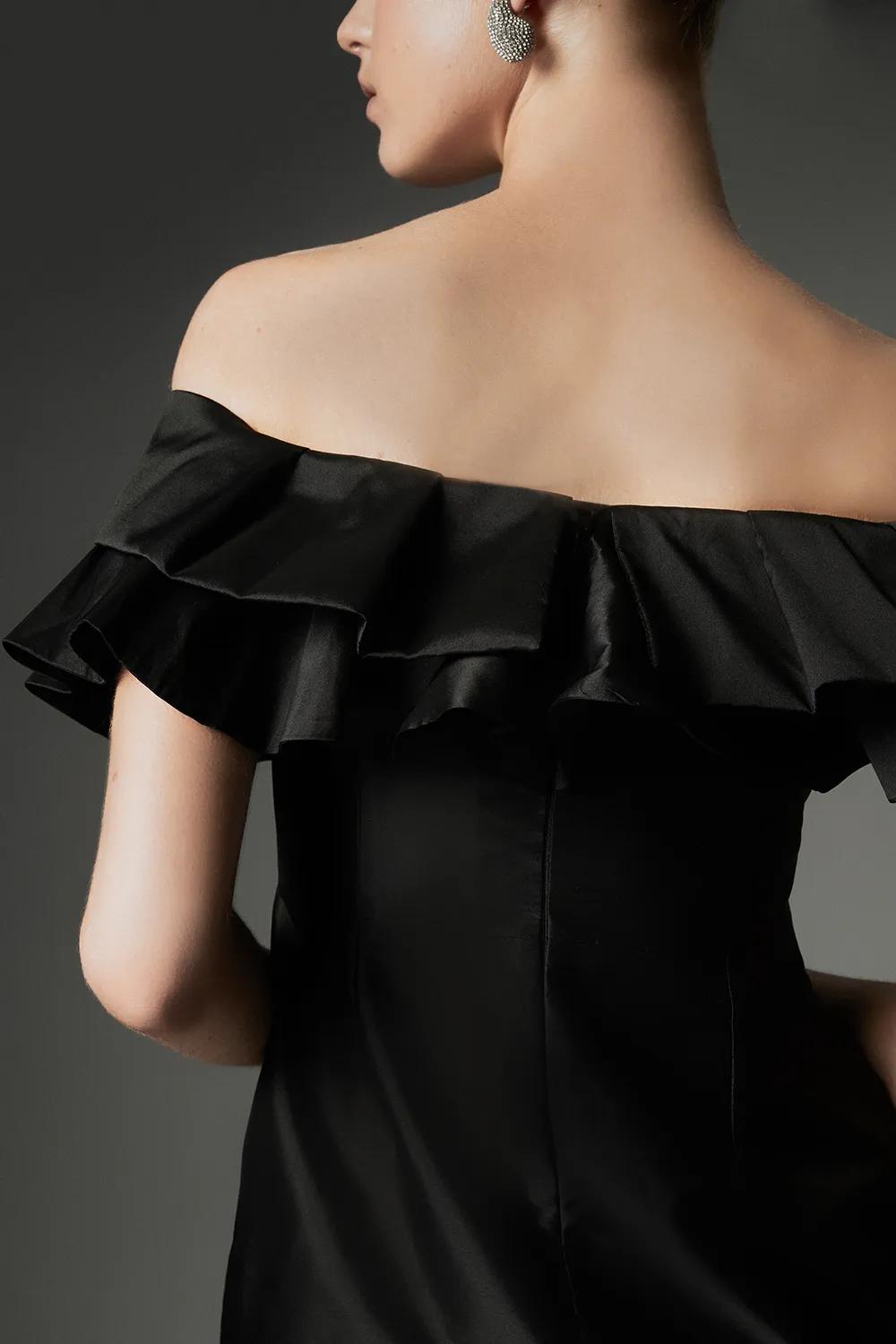 Archive Collection - Tall Taffeta Ruffle Woven Mini Dress BKK22314