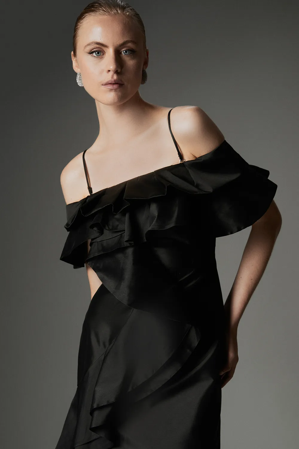 Archive Collection - Tall Taffeta Ruffle Woven Mini Dress BKK22314