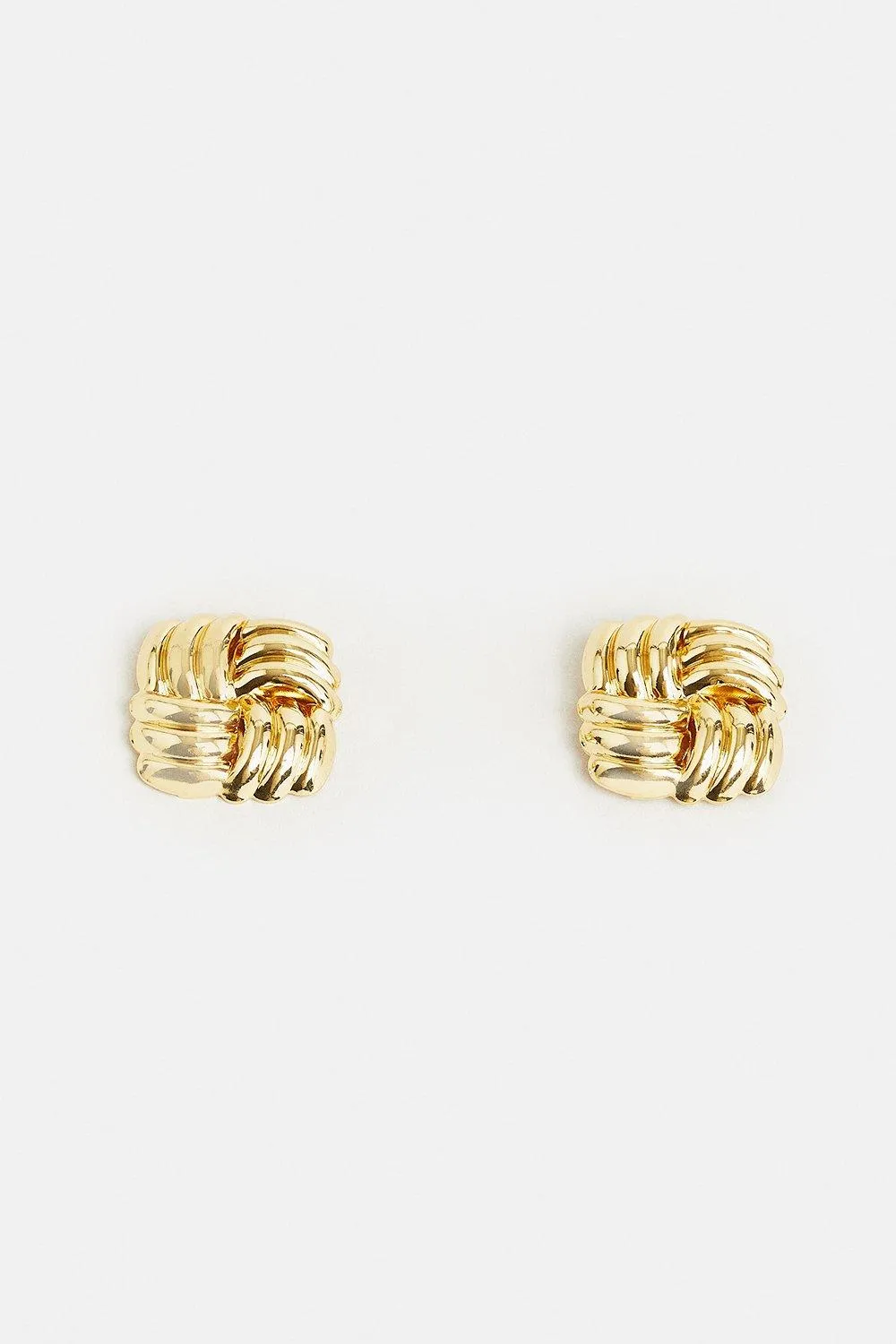 Quilted Stud Earrings BKK00435