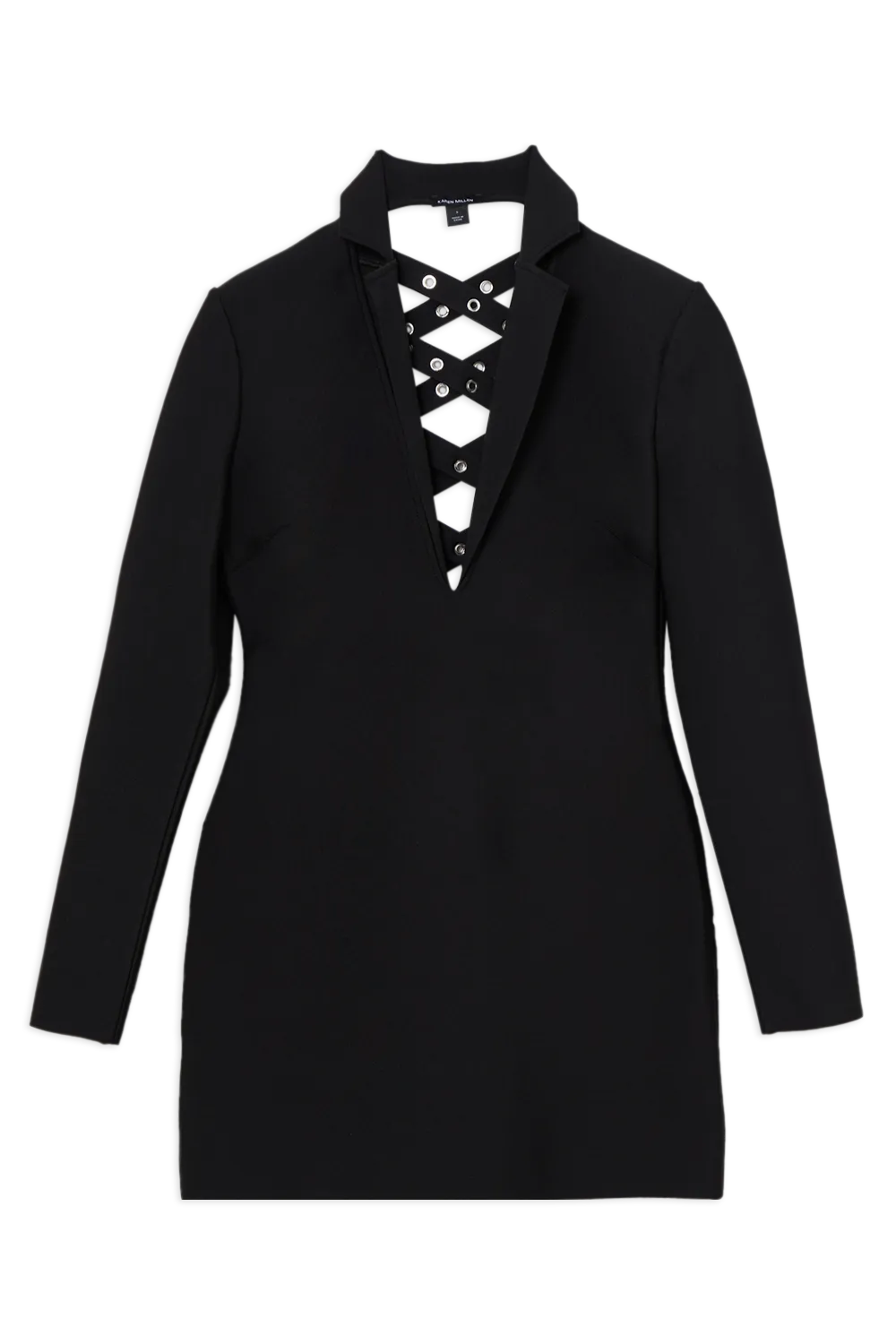 Figure Form Bandage Knit Eyelet Cross Back Detail Mini Dress BKK21987 4 Figure Form Bandage Knit Eyelet Cross Back Detail Mini Dress BKK21987