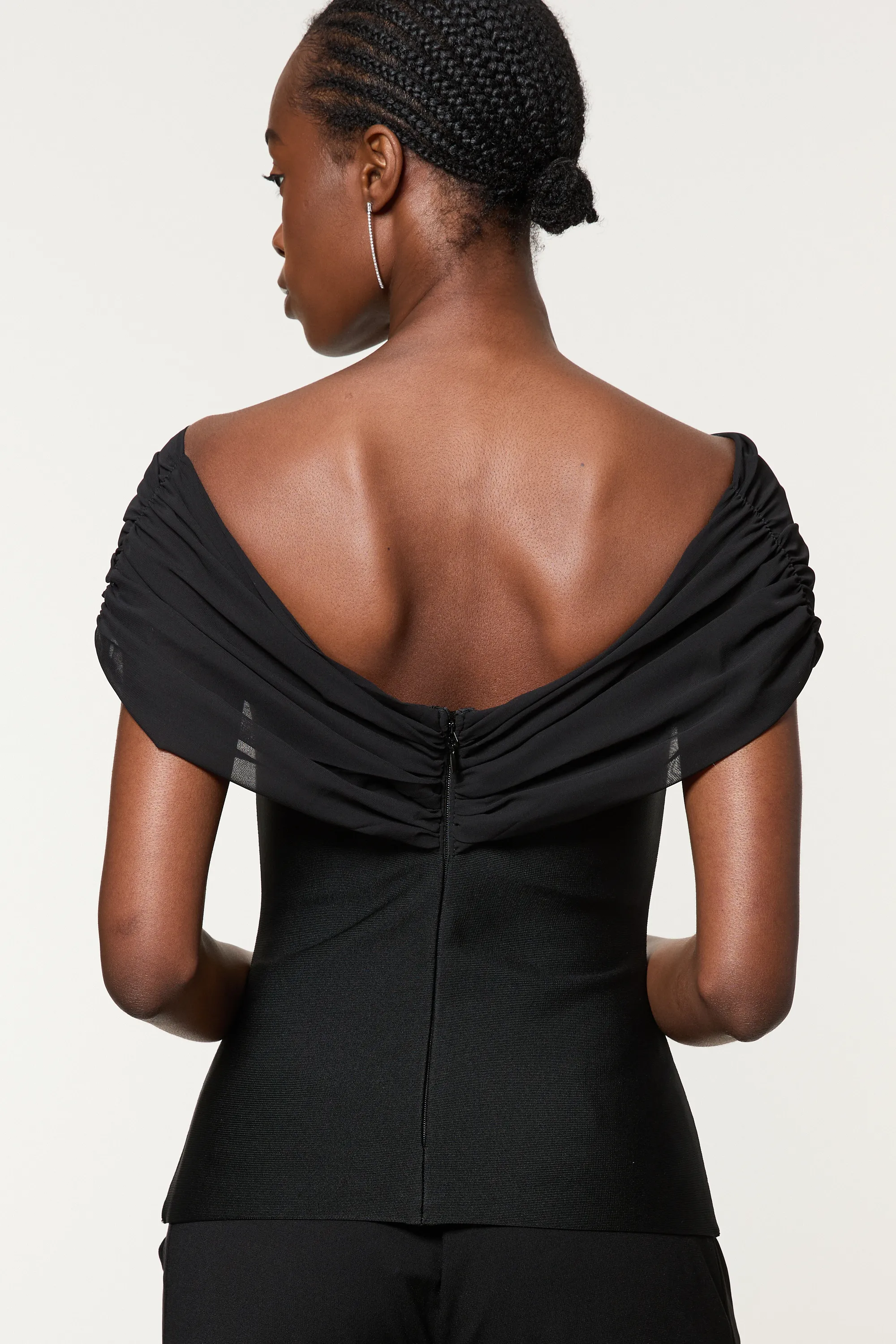 Figure Form Bandage Knit Woven Off The Shoulder Top BKK22096 5 Figure Form Bandage Knit Woven Off The Shoulder Top BKK22096