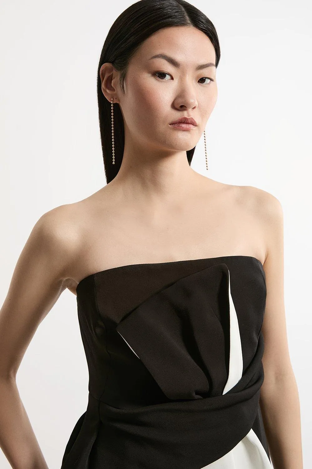 Archive Collection - Petite Bow Detail Crepe Bandeau Midi Dress BKK22428