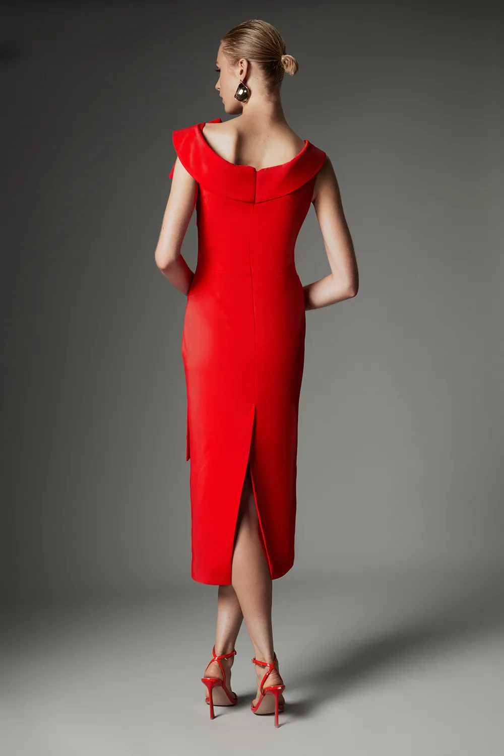 Archive Collection - Tall Bow Detail Asymmetric Off The Shoulder Midaxi Dress BKK22421 5 Archive Collection - Tall Bow Detail Asymmetric Off The Shoulder Midaxi Dress BKK22421