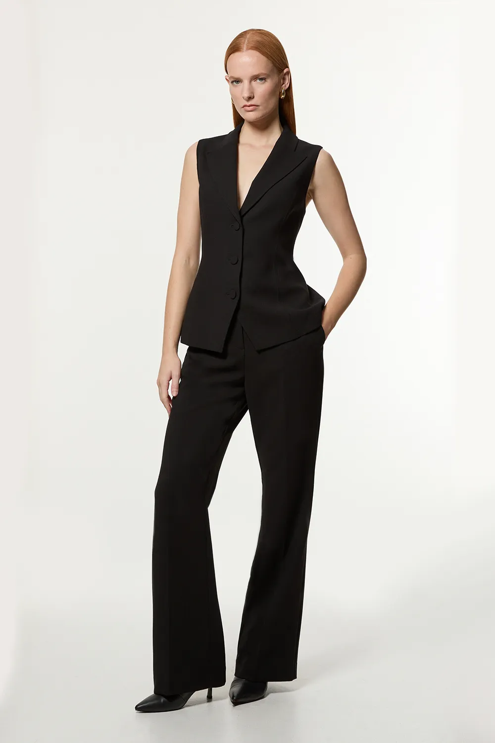 Compact Stretch Essential Tailored Straight Leg Pants BKK22335
