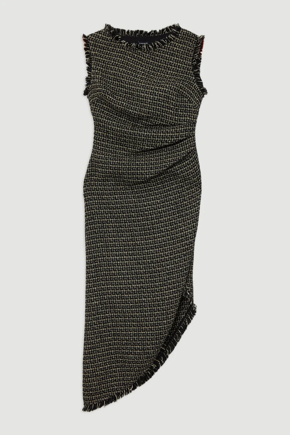 Metallic Boucle Tailored Ruched Midi Dress BKK22557 4 Metallic Boucle Tailored Ruched Midi Dress BKK22557