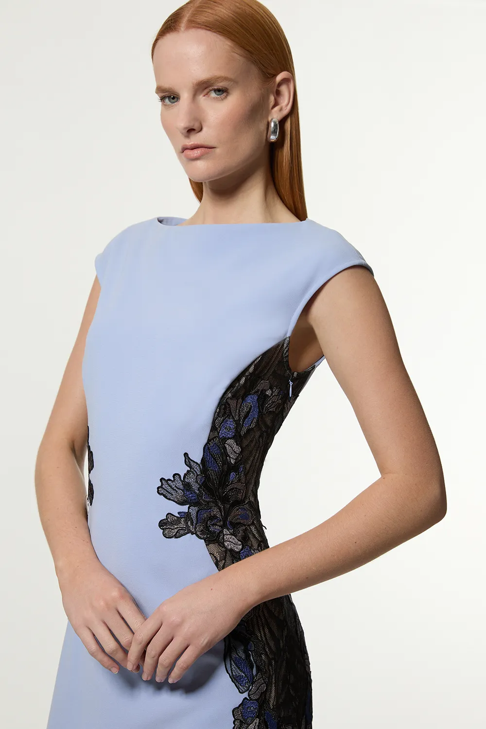 Lace Applique Contrast Sleeveless Tailored Maxi Dress BKK22587 3 Lace Applique Contrast Sleeveless Tailored Maxi Dress BKK22587