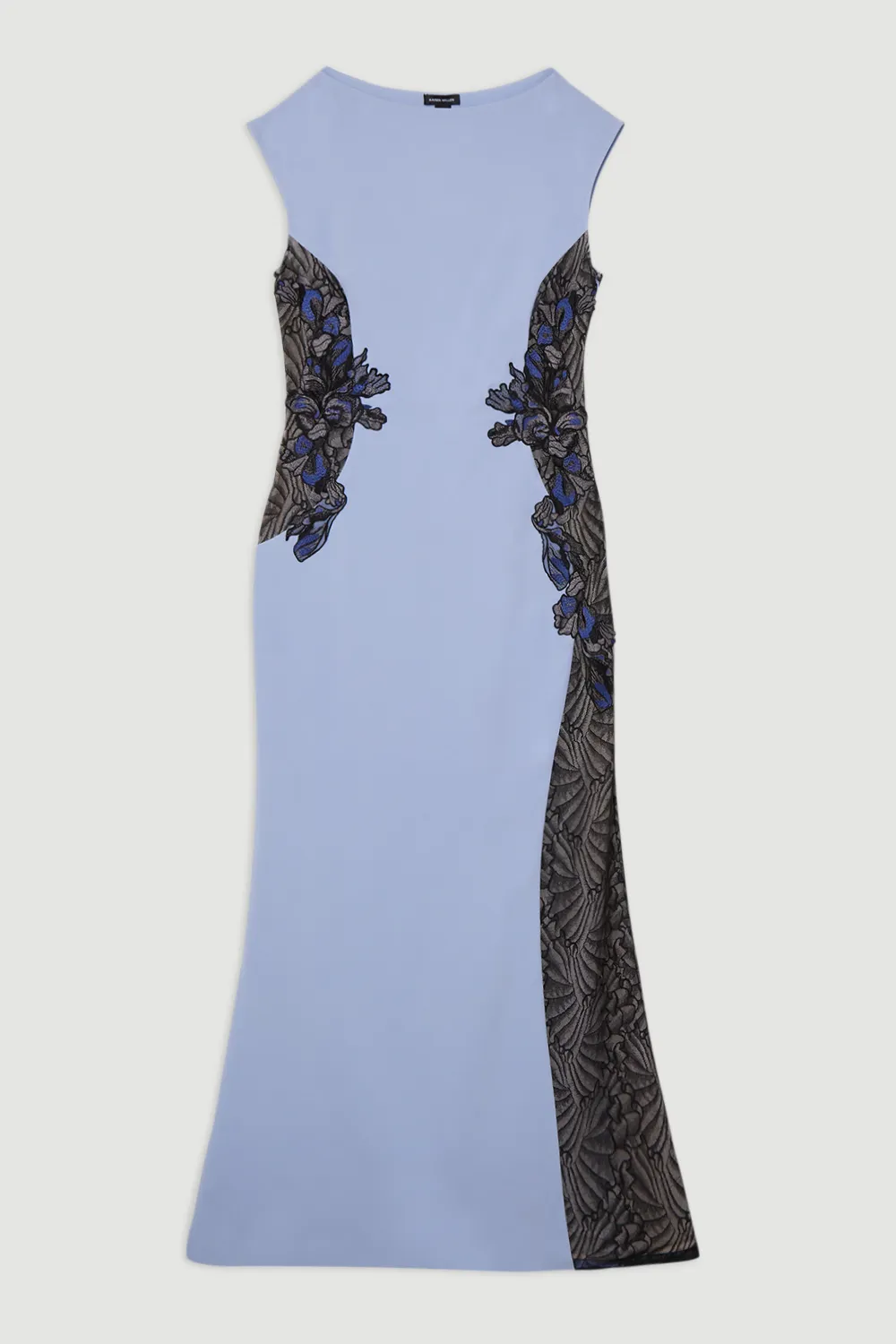 Lace Applique Contrast Sleeveless Tailored Maxi Dress BKK22587 4 Lace Applique Contrast Sleeveless Tailored Maxi Dress BKK22587