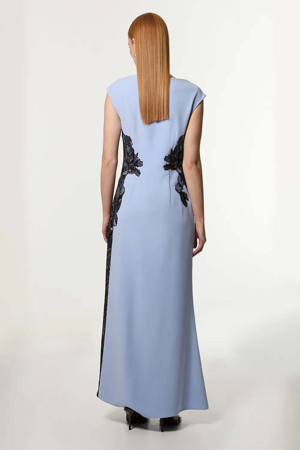 Lace Applique Contrast Sleeveless Tailored Maxi Dress BKK22587 5 Lace Applique Contrast Sleeveless Tailored Maxi Dress BKK22587