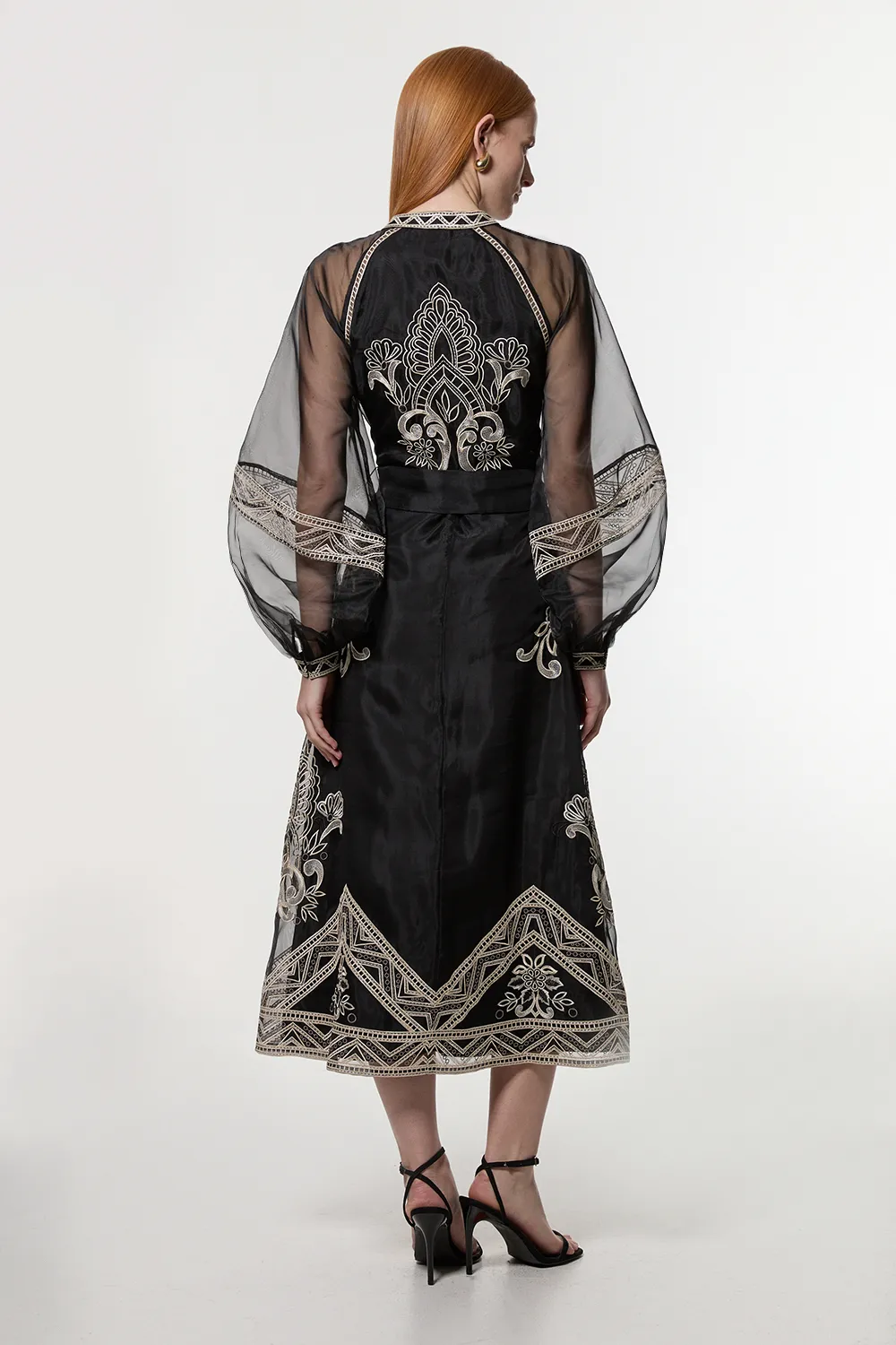 Embroidered Organdie Balloon Sleeve Woven Maxi Dress BKK22710 5 Embroidered Organdie Balloon Sleeve Woven Maxi Dress BKK22710