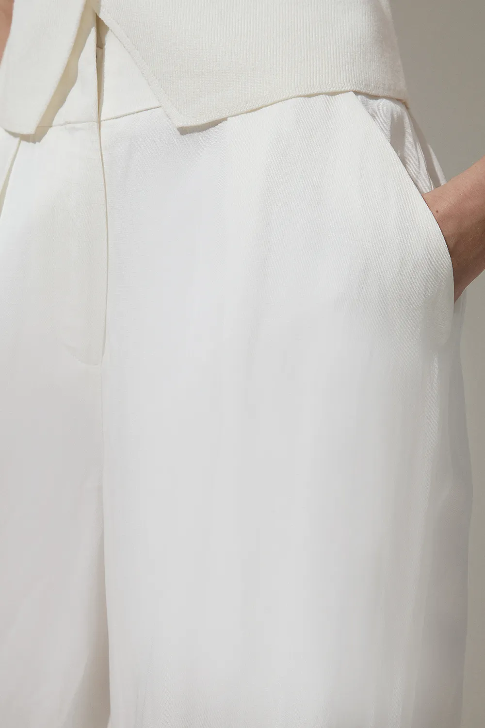 Tailored Viscose Linen Wide Leg Pants BKK22742 3 Tailored Viscose Linen Wide Leg Pants BKK22742