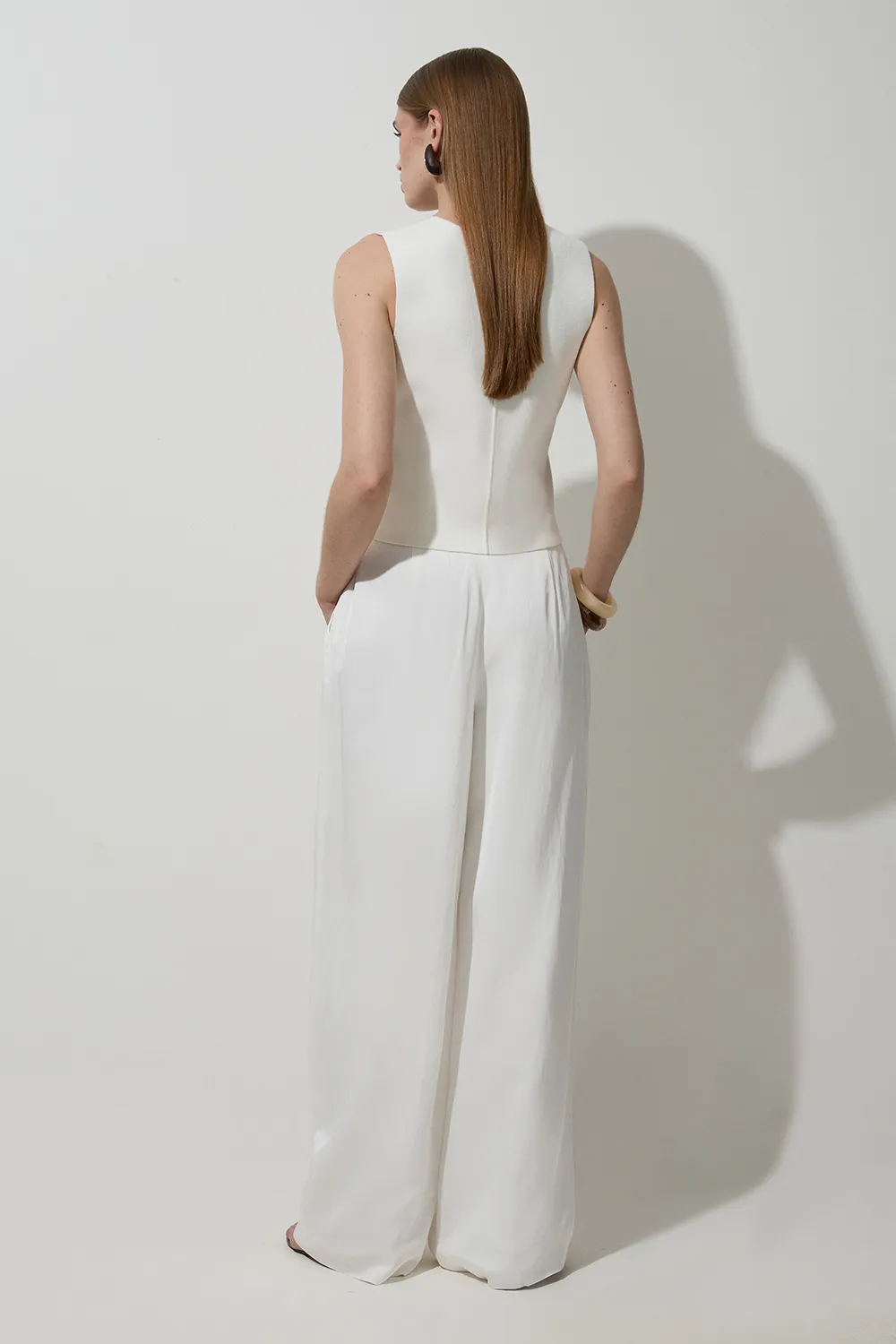 Tailored Viscose Linen Wide Leg Pants BKK22742 5 Tailored Viscose Linen Wide Leg Pants BKK22742