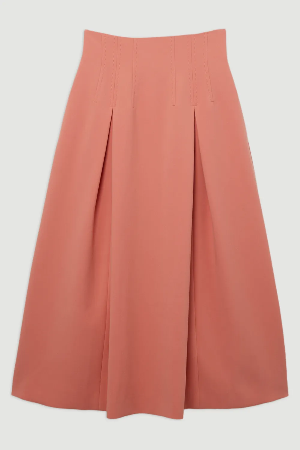 Compact Stretch Tailored Seam Detail Prom Full Skirt BKK23009