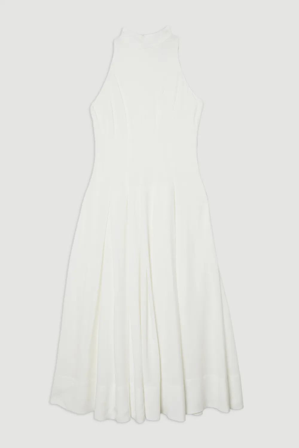 Halter Neck Pleated Woven Maxi Dress BKK23184