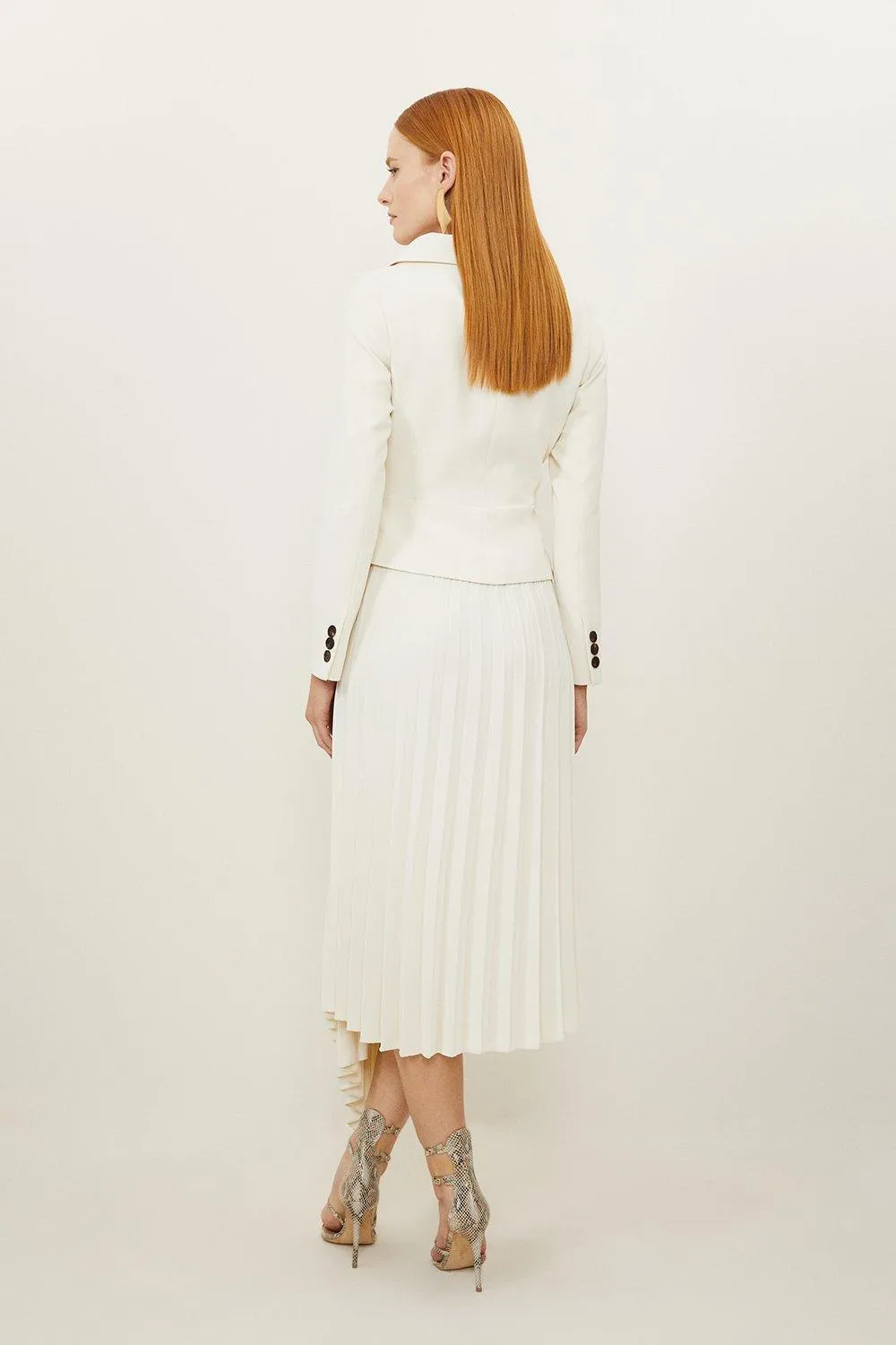 Petite Tailored Crepe Asymmetric Pleated Skirt Dress BKK17511 5 Petite Tailored Crepe Asymmetric Pleated Skirt Dress BKK17511