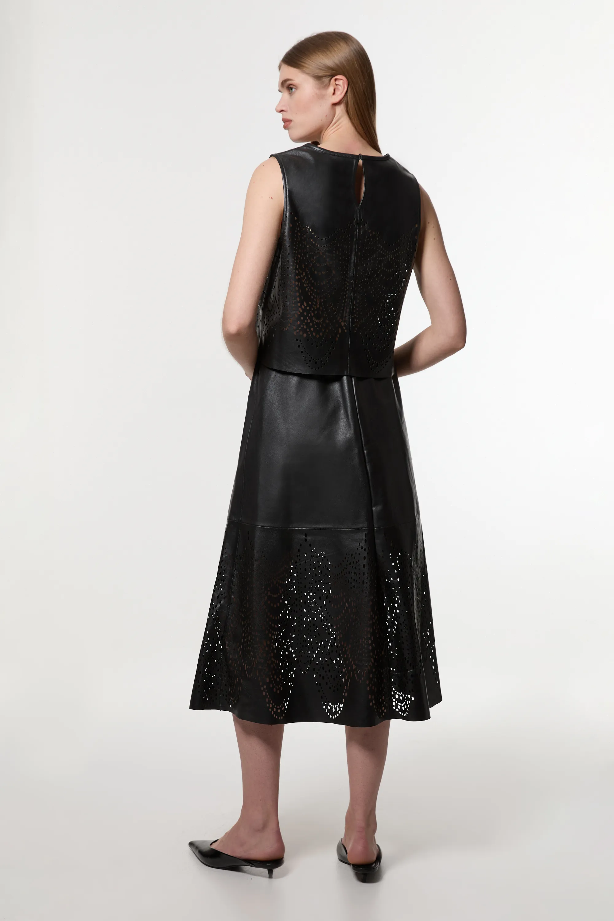 Amelia Graham Leather Cutwork Full Skirt BKK23341 6 Amelia Graham Leather Cutwork Full Skirt BKK23341