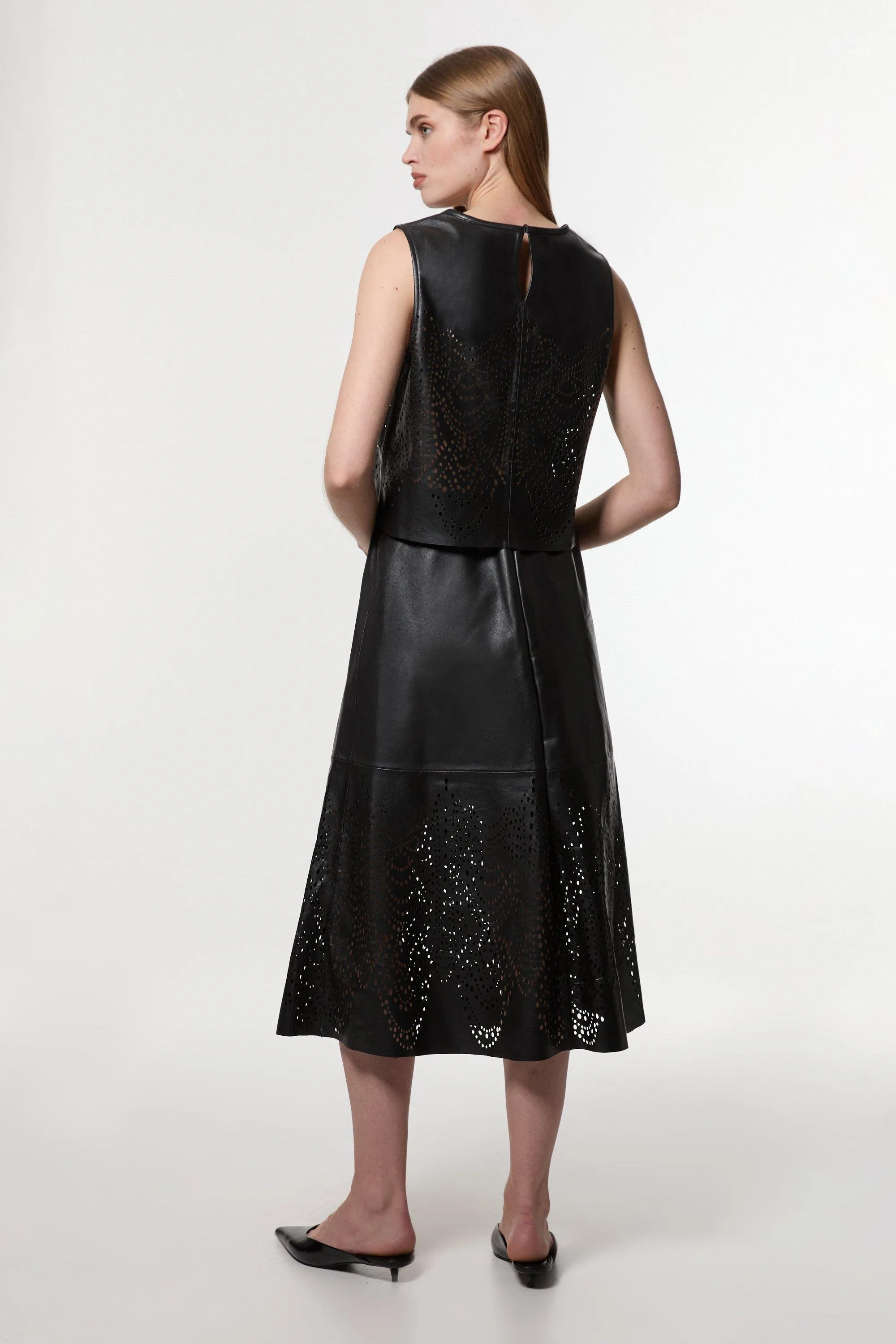 Amelia Graham Leather Cutwork Full Skirt BKK23341 8 Amelia Graham Leather Cutwork Full Skirt BKK23341