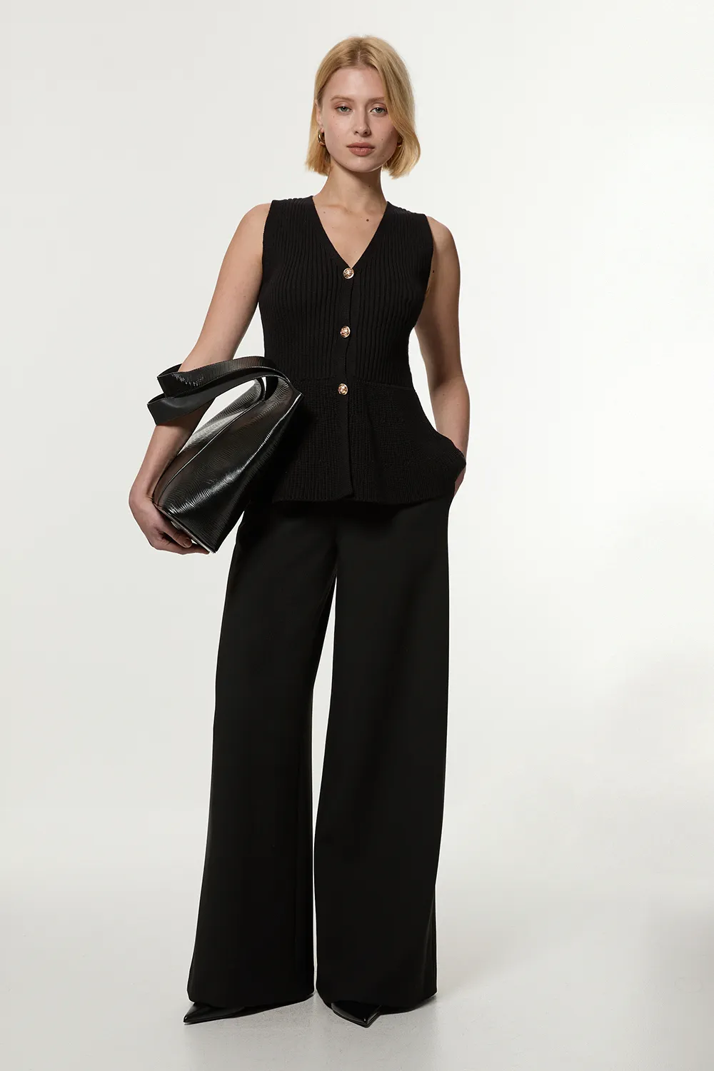 Ribbed Cotton Knitted Vest BKK23367