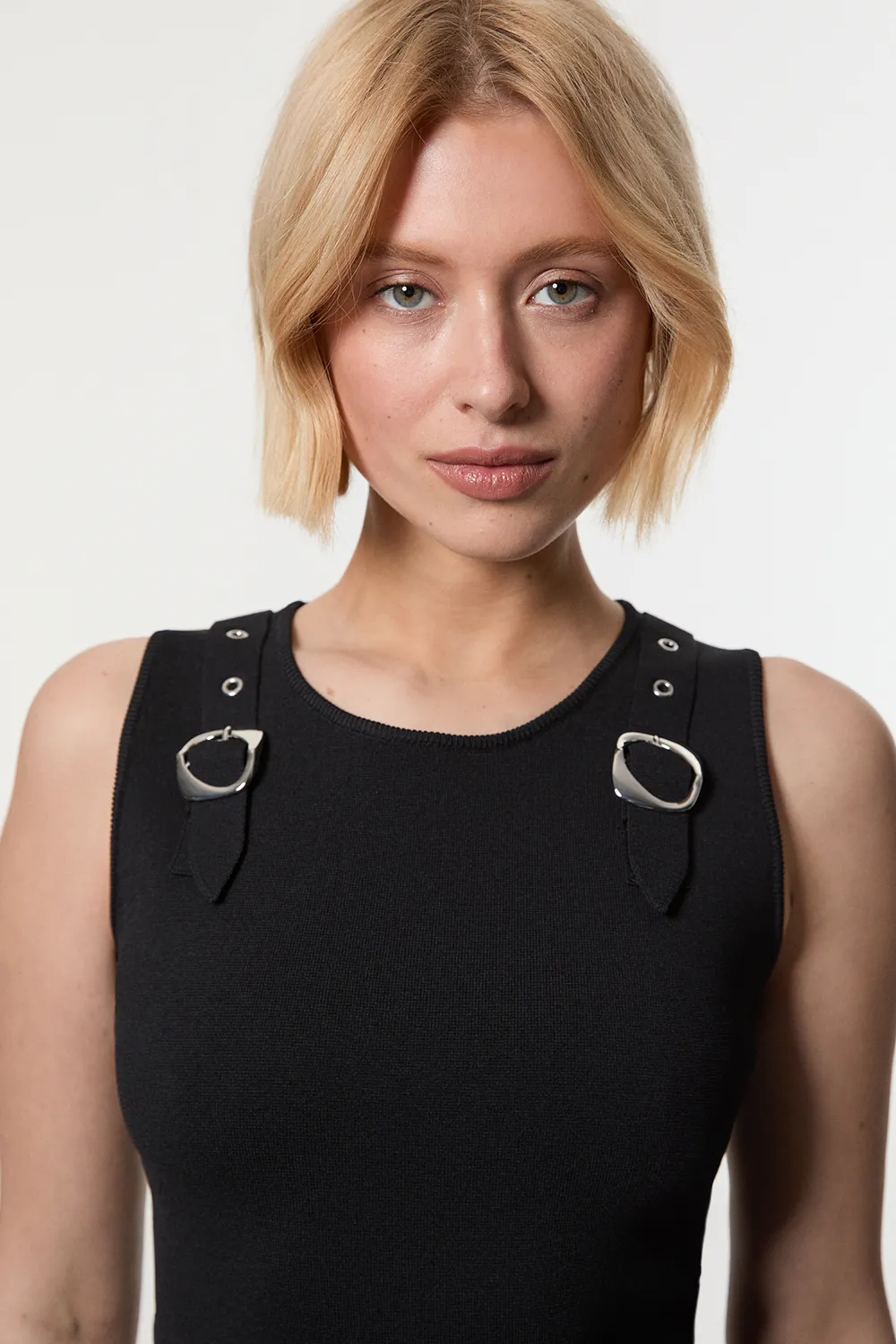 Buckle Trim Knitted Top BKK23368 3 Buckle Trim Knitted Top BKK23368