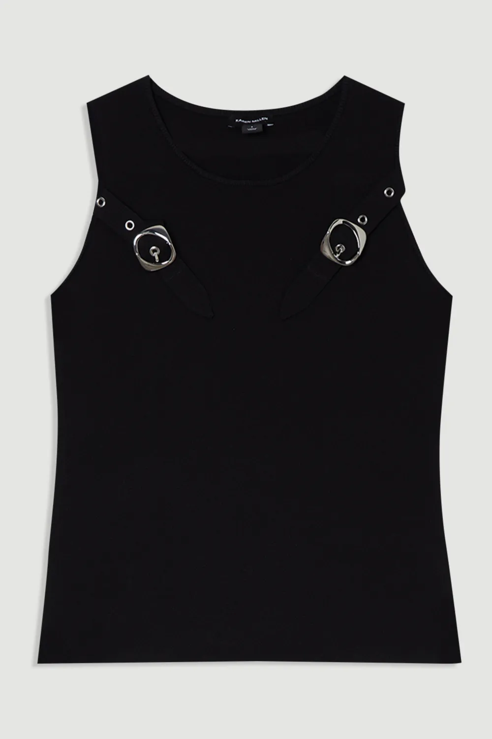 Buckle Trim Knitted Top BKK23368 4 Buckle Trim Knitted Top BKK23368