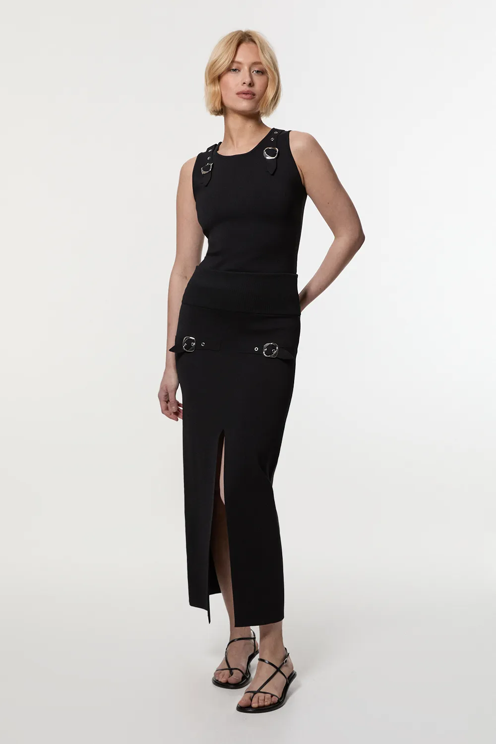 Buckle Trim Knitted Top BKK23368 5 Buckle Trim Knitted Top BKK23368