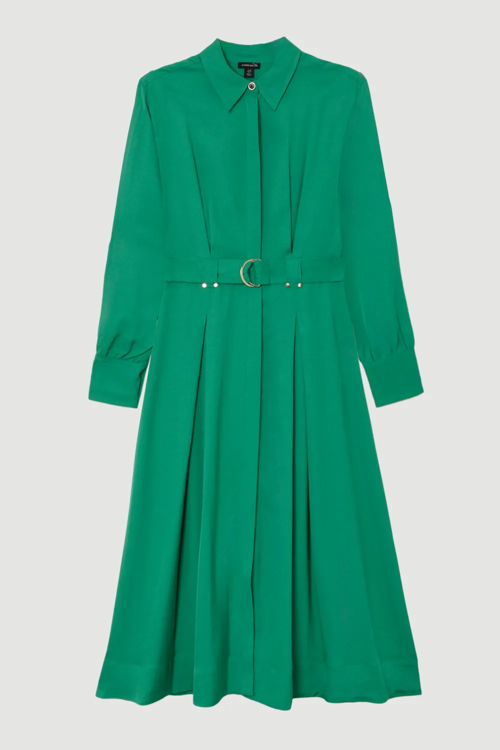 Premium Viscose Linen Woven Shirt Dress With Gold Buckle Belt BKK23398 4 Premium Viscose Linen Woven Shirt Dress With Gold Buckle Belt BKK23398