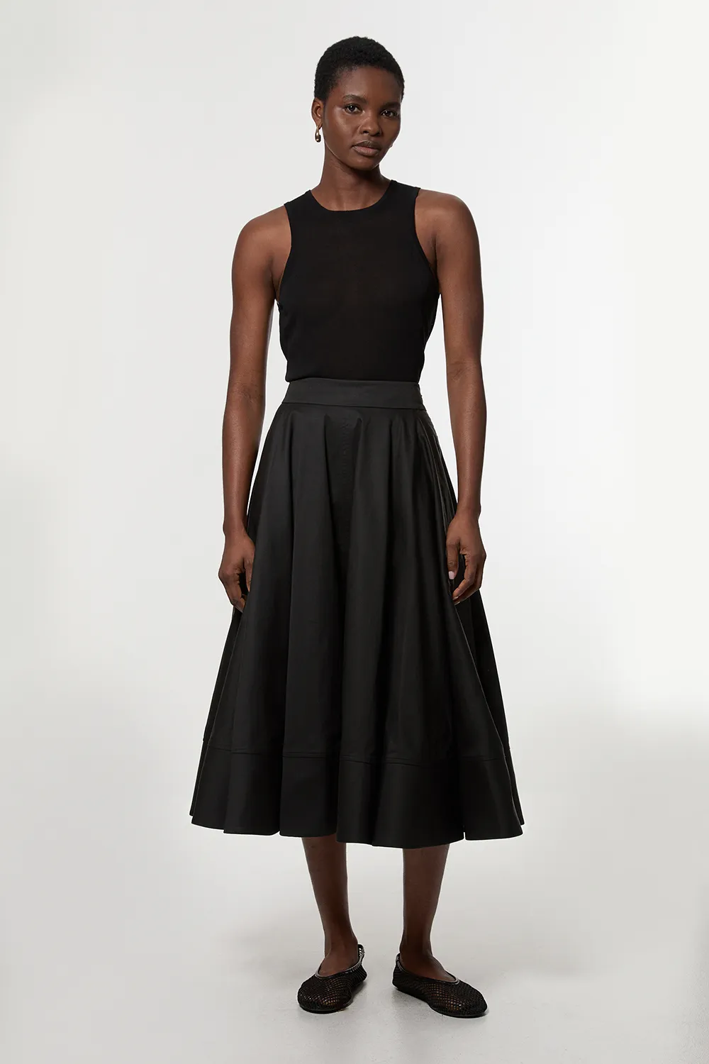 Cotton Tailored Full Skirt BKK23451