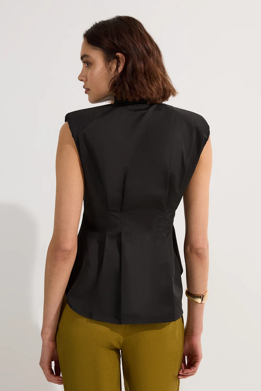 Cotton Sleeveless Tailored Shirt BKK23453 5 Cotton Sleeveless Tailored Shirt BKK23453