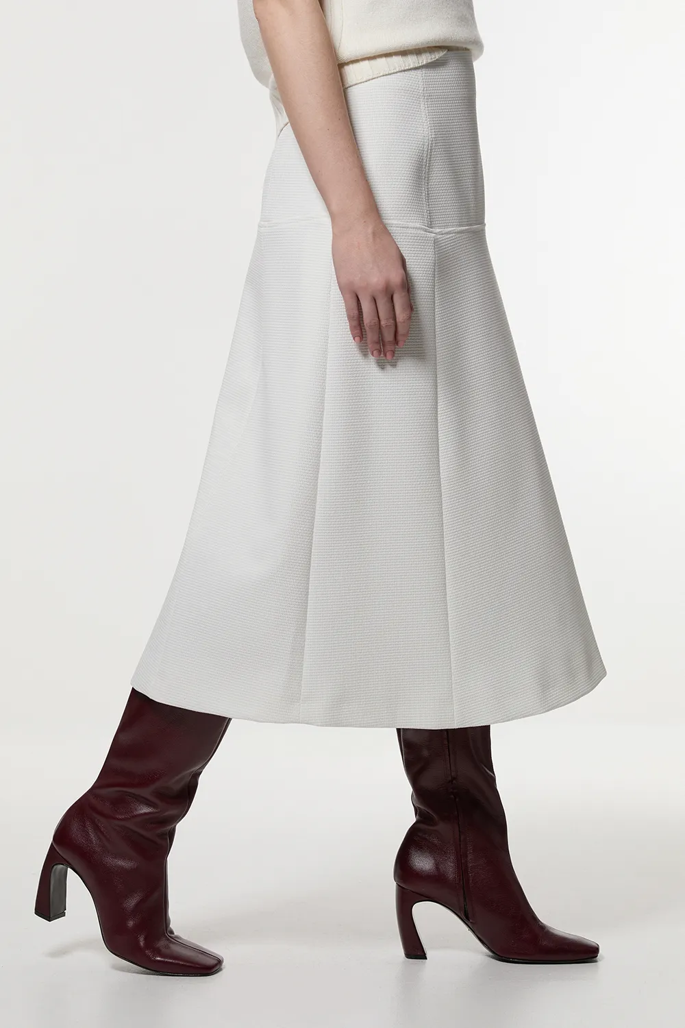 Tailored Textured Full Midi Skirt BKK23471