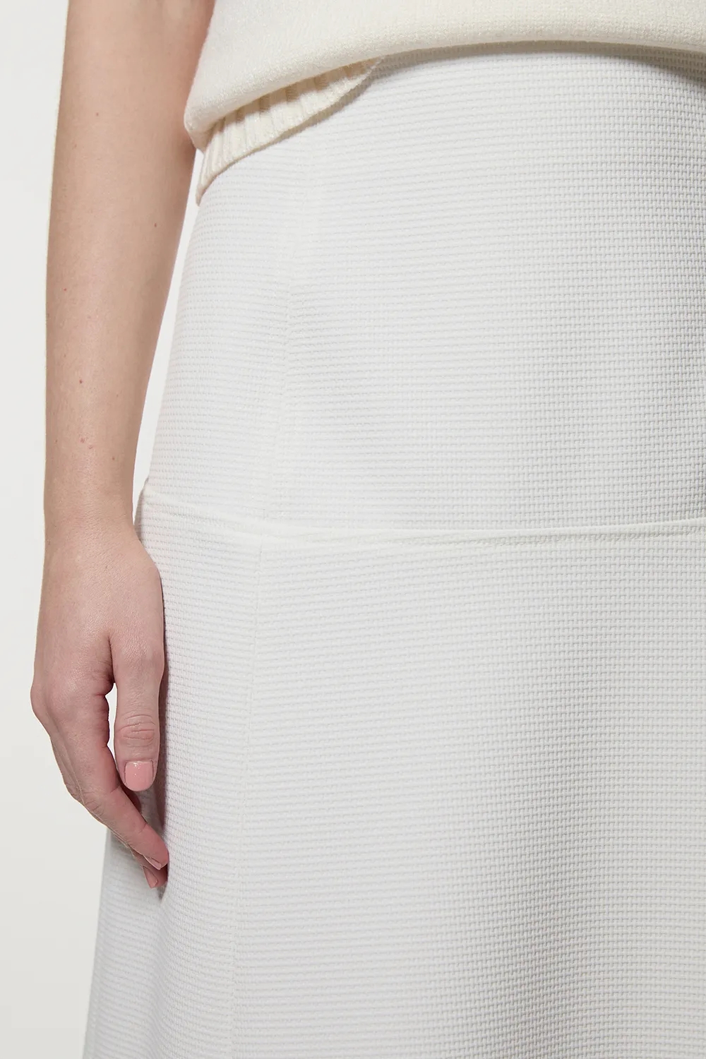 Tailored Textured Full Midi Skirt BKK23471