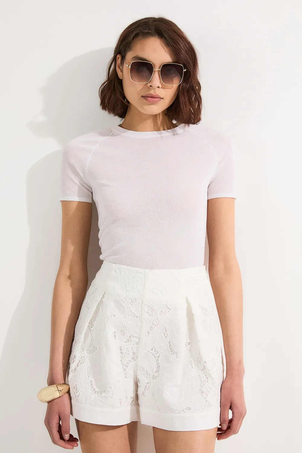Cutwork Eyelet Woven Short BKK23485