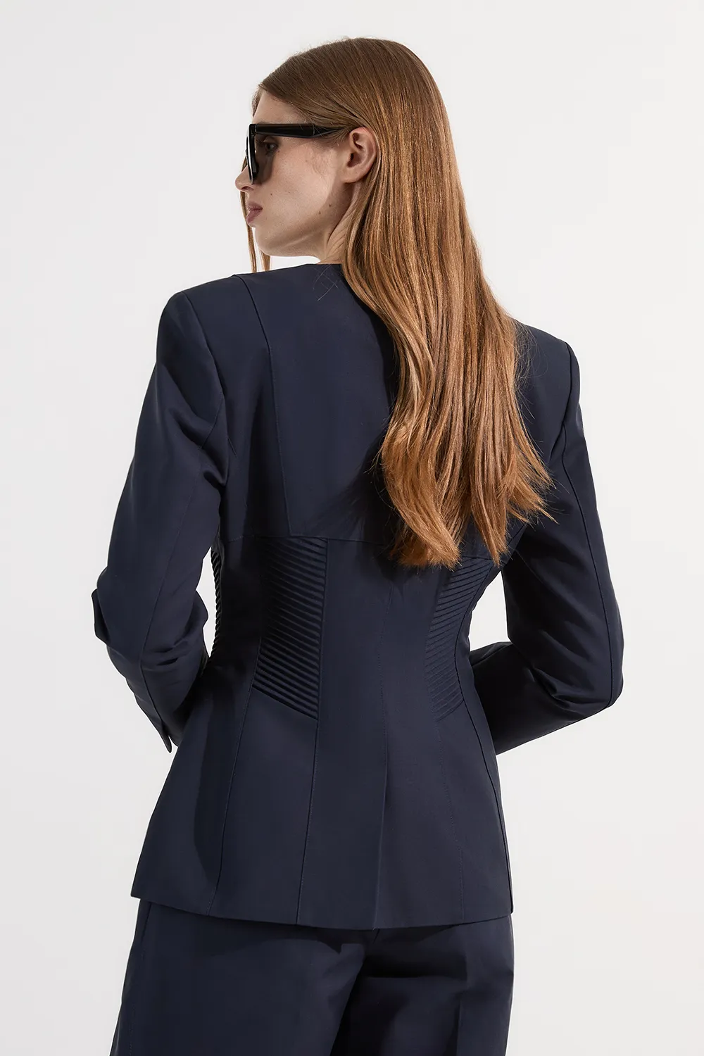 Archive Collection - Tailored Cotton Pintuck Grosgrain Zip Front Blazer BKK23507 5 Archive Collection - Tailored Cotton Pintuck Grosgrain Zip Front Blazer BKK23507