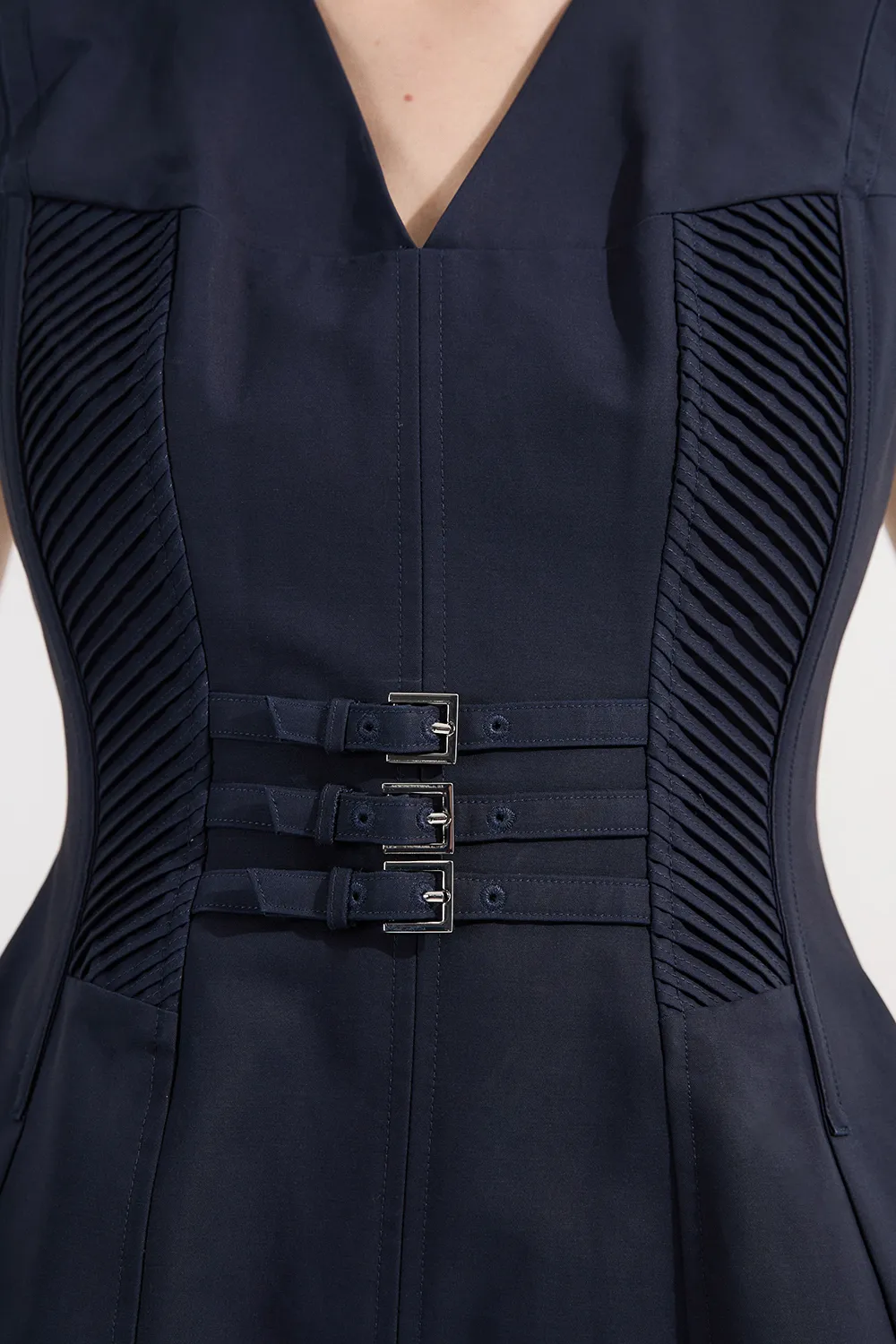 Archive Collection - Tailored Cotton Pintuck Grosgrain Corset Maxi Dress BKK23509 3 Archive Collection - Tailored Cotton Pintuck Grosgrain Corset Maxi Dress BKK23509