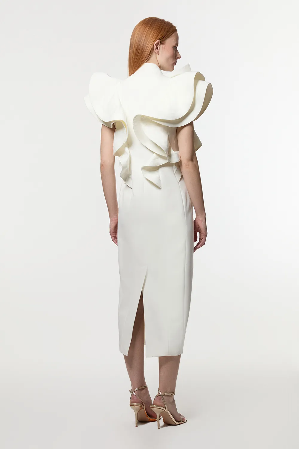 Drama Ruffle Tuxedo Tailored Pencil Maxi Dress BKK23510 6 Drama Ruffle Tuxedo Tailored Pencil Maxi Dress BKK23510