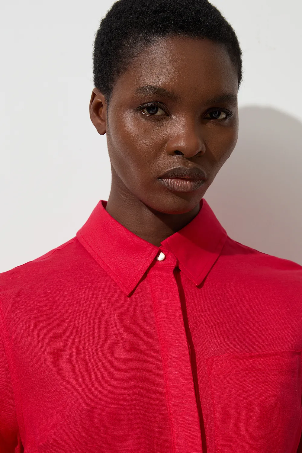 Viscose Linen Woven Long Sleeve Shirt BKK23576